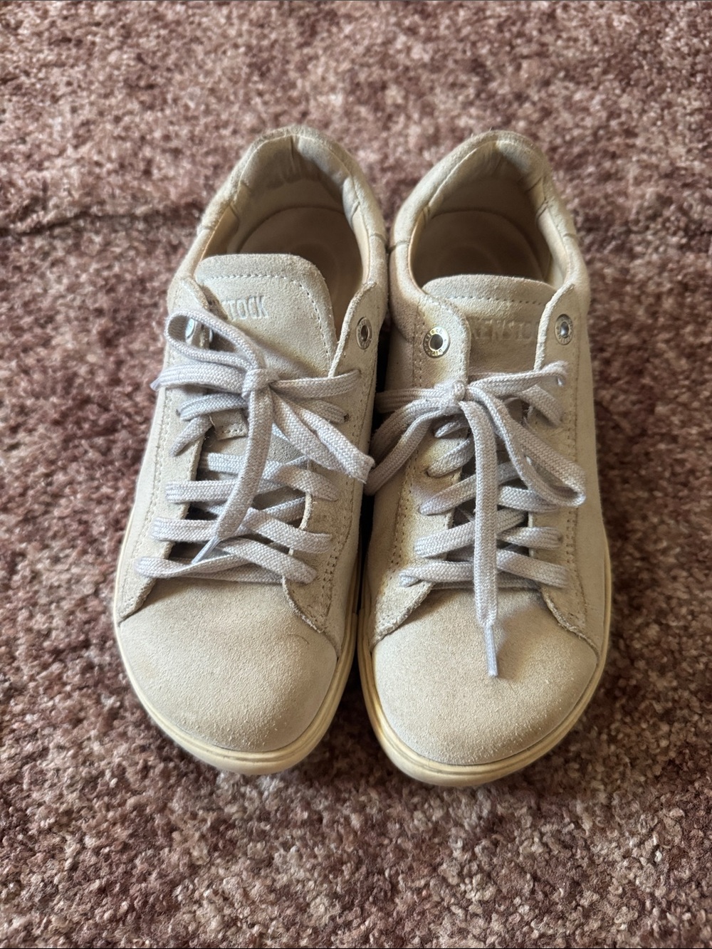 Birkenstock Antique White Suede Lace-Up Women's Sneakers